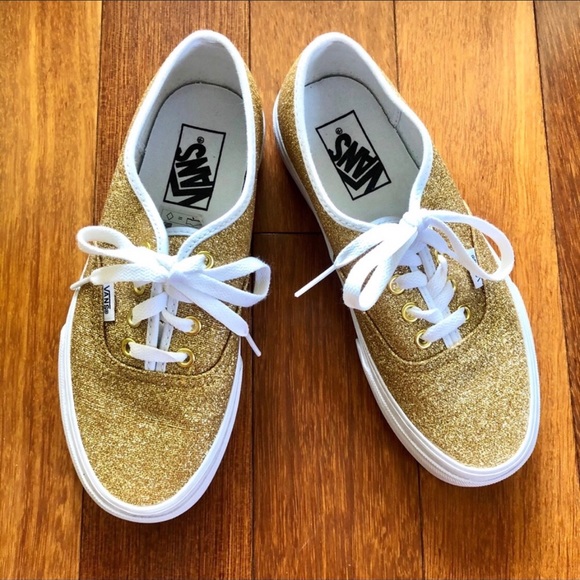 NWOT Vans Gold Glitter Women/Men sneakers. - Picture 2 of 8